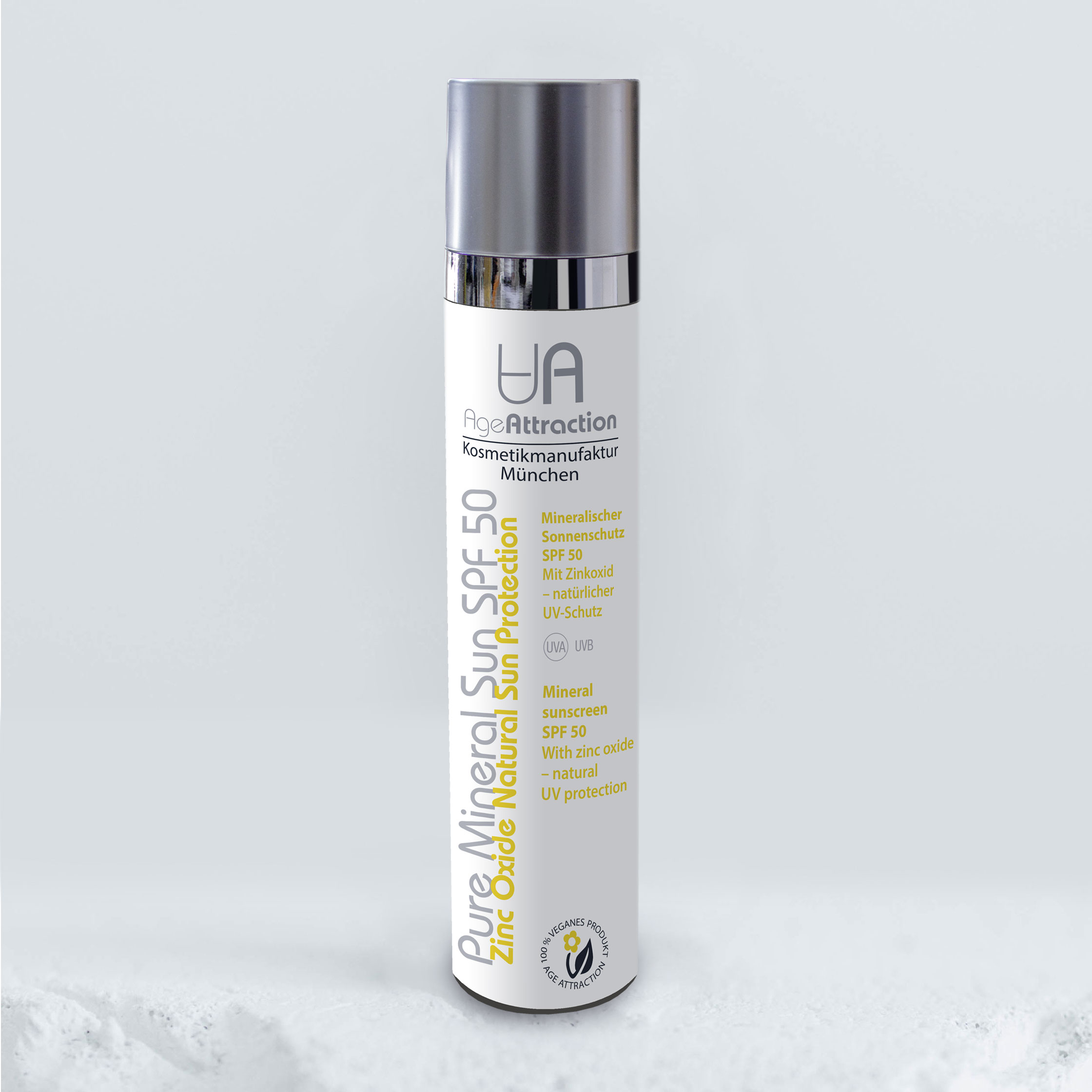Dóza s krémem Pure Mineral Sun SPF 50 a pumpičkou